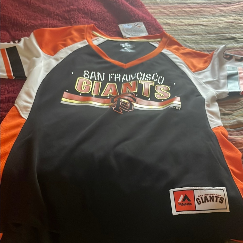 Majestic San Francisco Giants Black and Orange Jersey